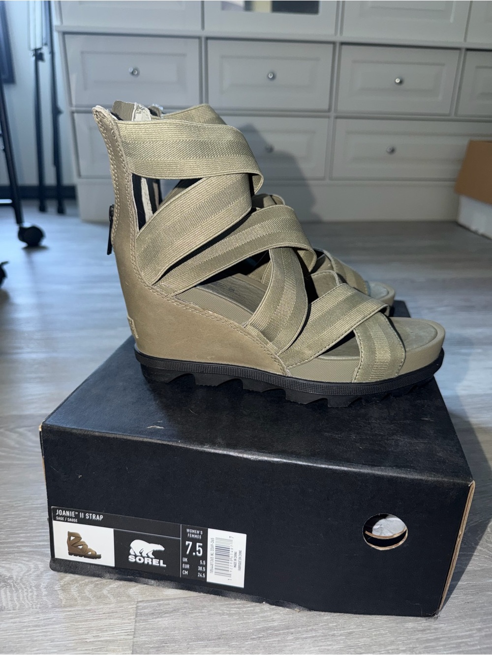 Sorel Olive Green Strappy Wedge Sandal
